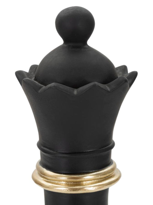 Statueta Mauro Ferretti Queen Black And Gold  Ø 9X25,5 cm, Negru/Auriu