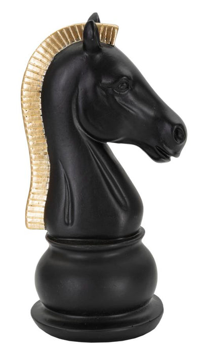 Statueta Mauro Ferretti Horse Black And Gold  10,5X8,5X19 cm, Negru/Auriu