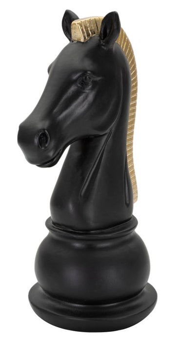 Statueta Mauro Ferretti Horse Black And Gold  10,5X8,5X19 cm, Negru/Auriu