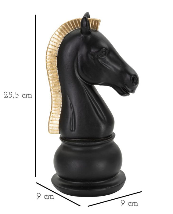 Statueta Mauro Ferretti Horse Black And Gold  10,5X8,5X19 cm, Negru/Auriu