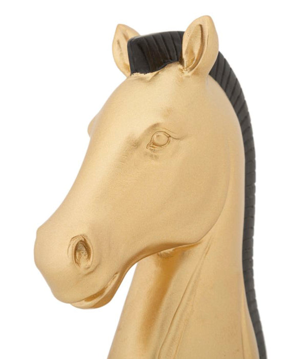 Statueta Mauro Ferretti Horse Gold And Black  10,5X8,5X19 cm, Auriu/ Negru