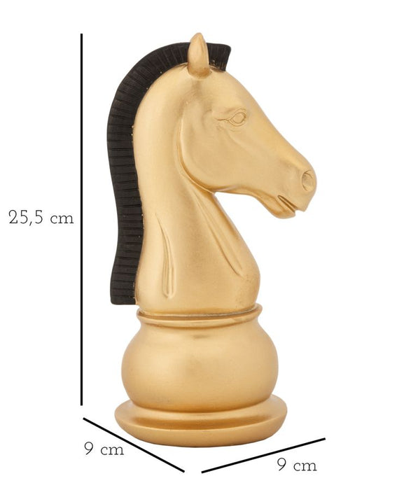 Statueta Mauro Ferretti Horse Gold And Black  10,5X8,5X19 cm, Auriu/ Negru