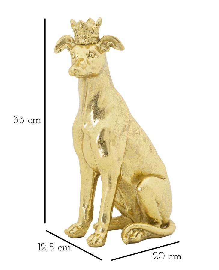 Statueta Mauro Ferretti Dog Gold  20X12,5X33 cm, Auriu