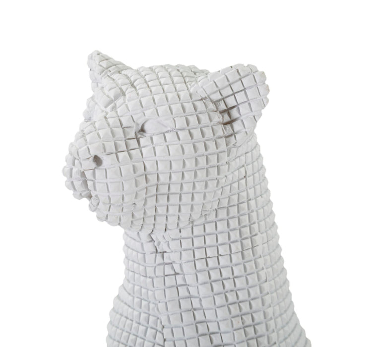 Statueta Mauro Ferretti Seat Leopard White  15X10X27 cm, Alb