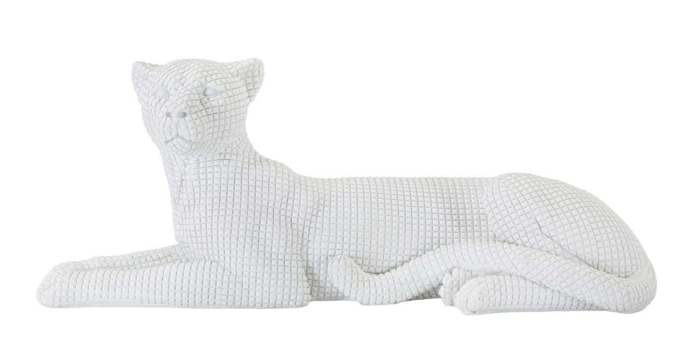 Statueta Mauro Ferretti Leopard White  38X12,5X15,3 cm, Alb