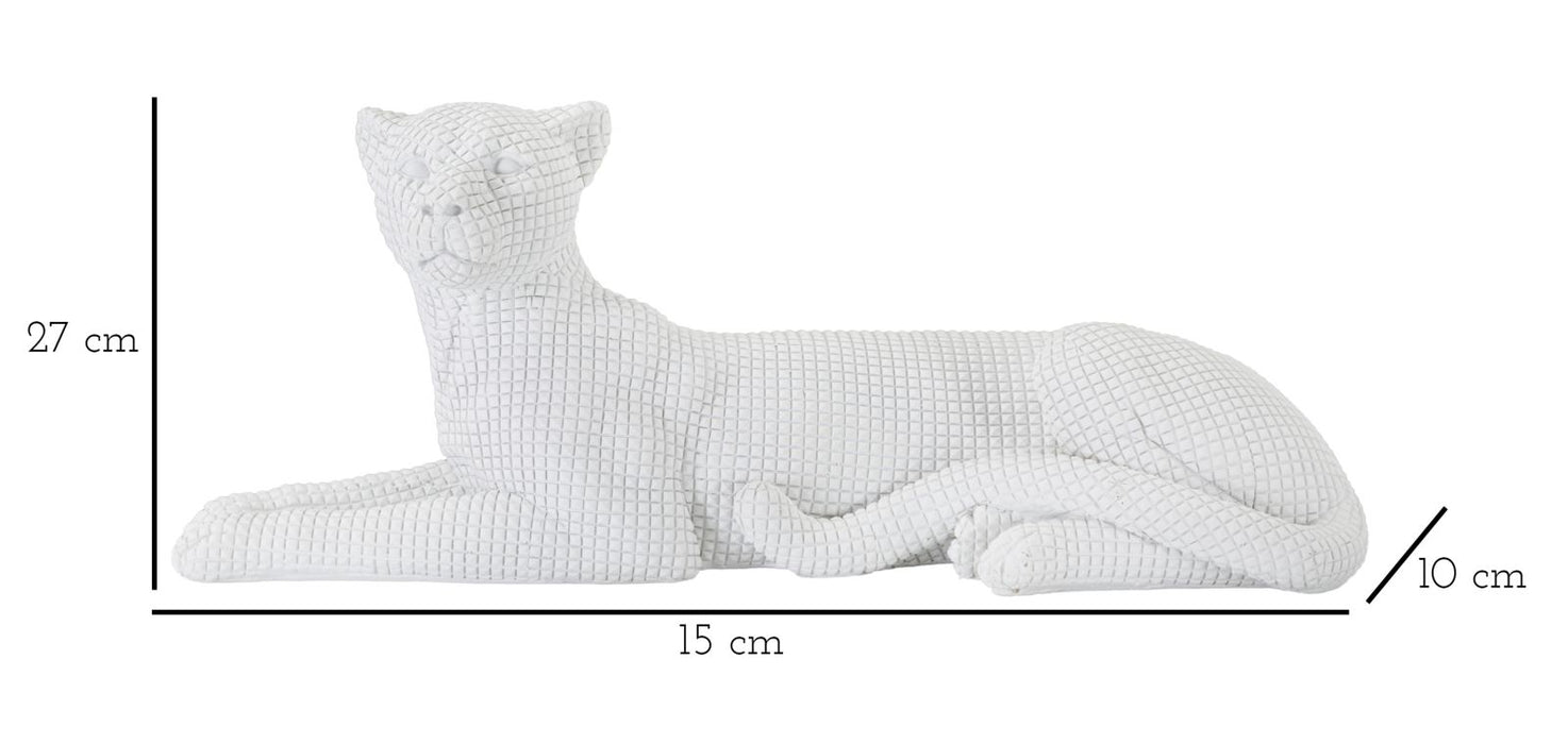 Statueta Mauro Ferretti Leopard White  38X12,5X15,3 cm, Alb