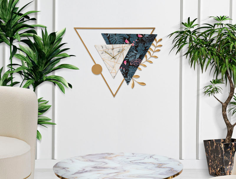 Ceas decorativ de Perete Mauro Ferretti Triangle 75X4,5X59 cm, Multicolor
