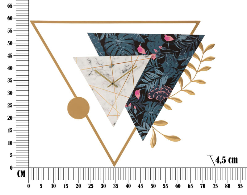 Ceas decorativ de Perete Mauro Ferretti Triangle 75X4,5X59 cm, Multicolor