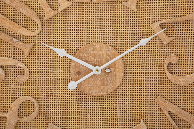 Ceas decorativ de Perete Mauro Ferretti Boho  Ø 60X4,5 cm, Natural/ Alb