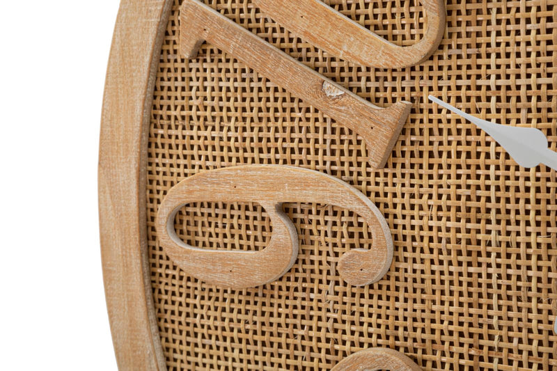 Ceas decorativ de Perete Mauro Ferretti Boho  Ø 60X4,5 cm, Natural/ Alb