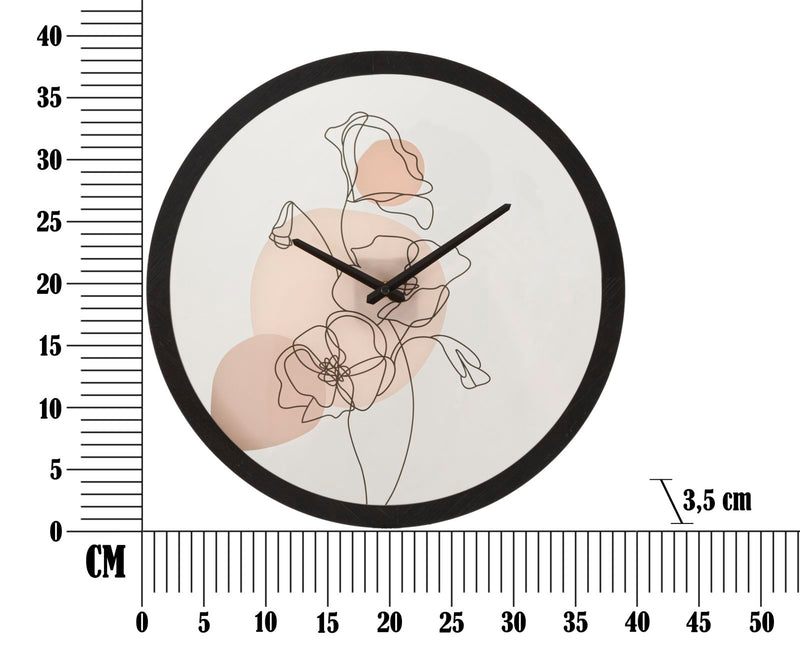 Ceas decorativ de Perete Mauro Ferretti Flower B,  Ø 40X3,5 cm, Multicolor
