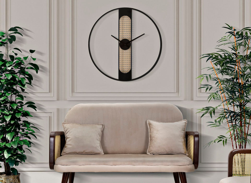 Ceas decorativ de Perete Mauro Ferretti Ribby  Ø 60X5 cm, Negru/Crem