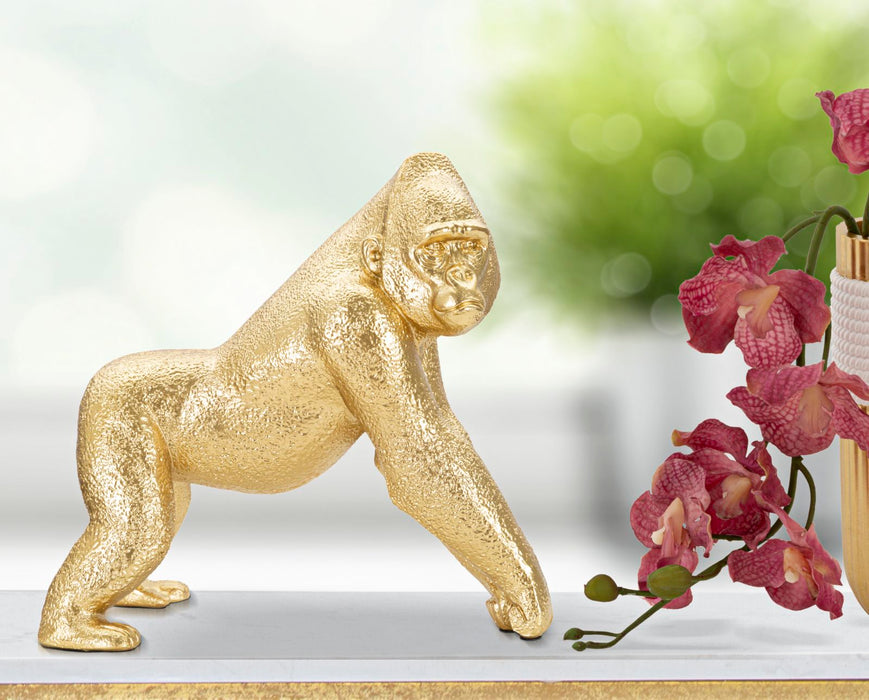 Statueta Mauro Ferretti Gorilla decor Side  24,3X13,9X22,8 cm, Auriu