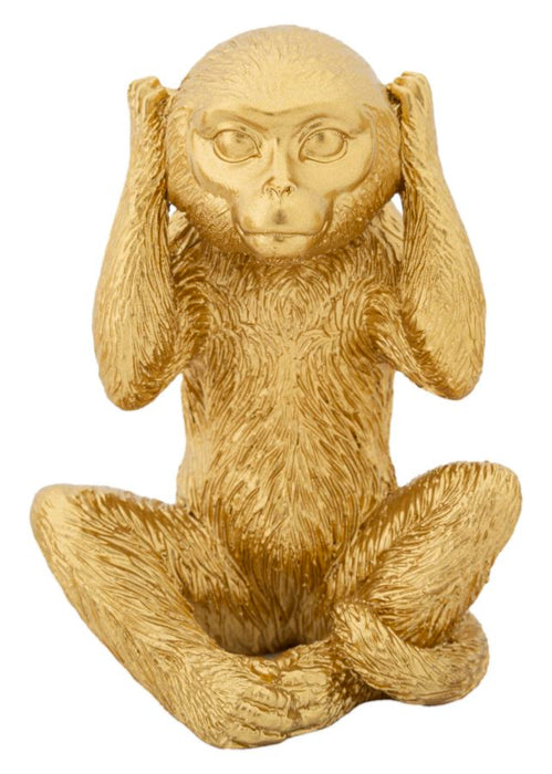 Statuete Mauro Ferretti Monkey Don'T Speak/Don'T Listen/Don'T See, Set 3Piese,  6,3X2X9,2 cm, Auriu