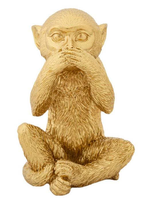 Statuete Mauro Ferretti Monkey Don'T Speak/Don'T Listen/Don'T See, Set 3Piese,  6,3X2X9,2 cm, Auriu