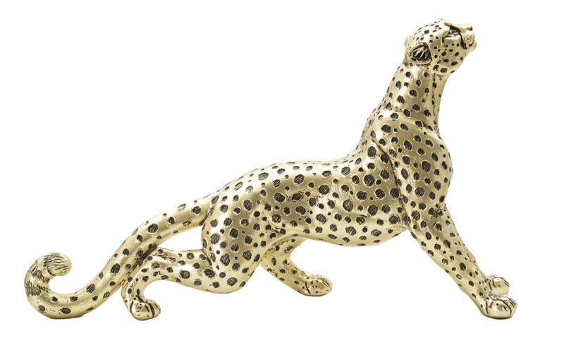 Statueta Mauro Ferretti Leopard Point Seat  33X7,7X19,5 cm, Auriu/ Negru