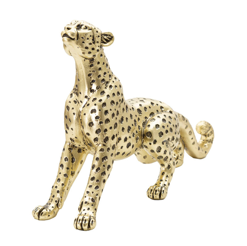Statueta Mauro Ferretti Leopard Point Seat  33X7,7X19,5 cm, Auriu/ Negru