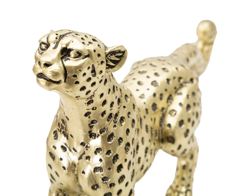 Statueta Mauro Ferretti Leopard Point Seat  33X7,7X19,5 cm, Auriu/ Negru