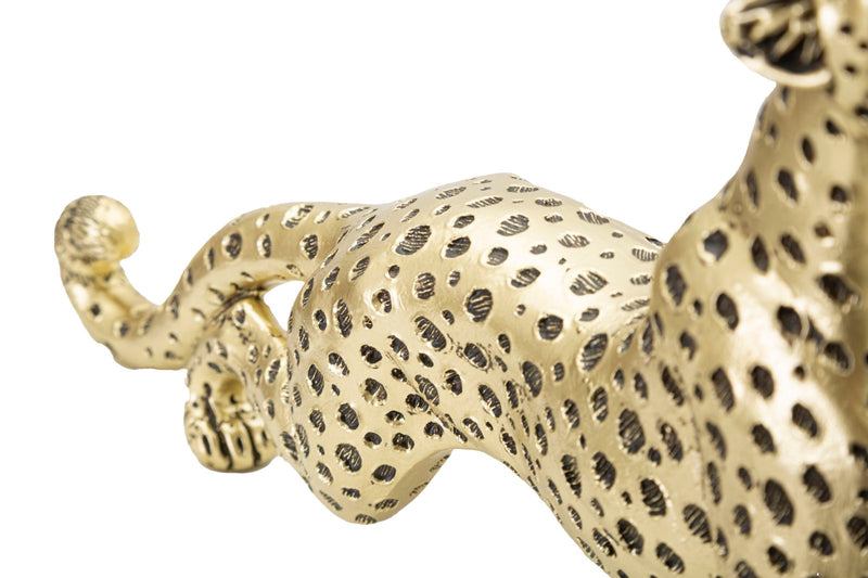 Statueta Mauro Ferretti Leopard Point Seat  33X7,7X19,5 cm, Auriu/ Negru