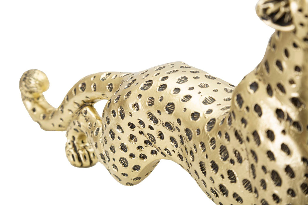 Statueta Mauro Ferretti Leopard Point Seat  33X7,7X19,5 cm, Auriu/ Negru