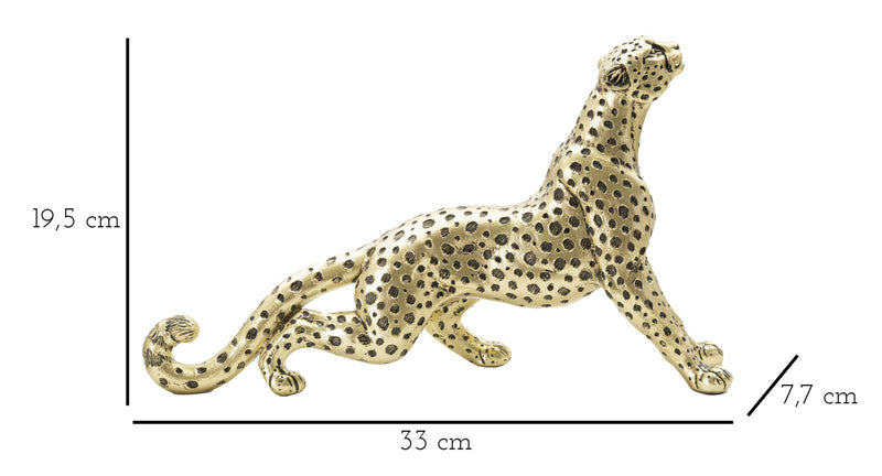 Statueta Mauro Ferretti Leopard Point Seat  33X7,7X19,5 cm, Auriu/ Negru
