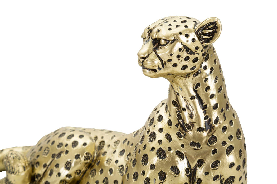 Statueta Mauro Ferretti Leopard Point   27,3X10,3X13,9 cm, Auriu/ Negru