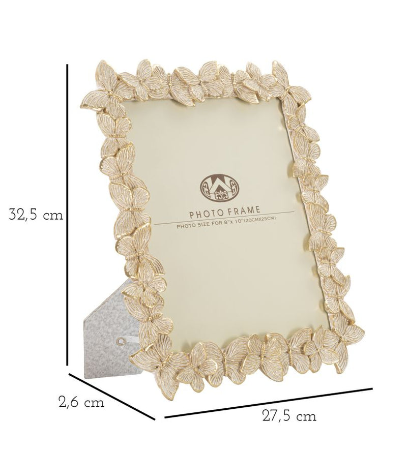 Rama Foto Mauro Ferretti Farfalle Glod  27,5X2,6X32,5  cm, Auriu/ Alb