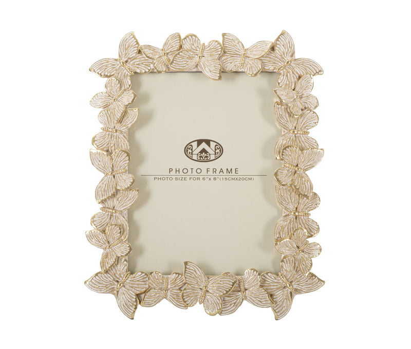Rama Foto Mauro Ferretti Farfalle Glod  22,3X2,3X27,8  cm, Auriu/ Alb
