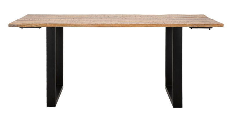 Masa Dining Extensibila Mauro Ferretti Edge 180X90X77cm, Extinsa 280X90X77cm, Lemn Mango, Maro/ Negru