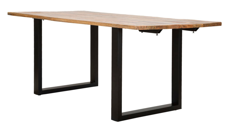 Masa Dining Extensibila Mauro Ferretti Edge 180X90X77cm, Extinsa 280X90X77cm, Lemn Mango, Maro/ Negru