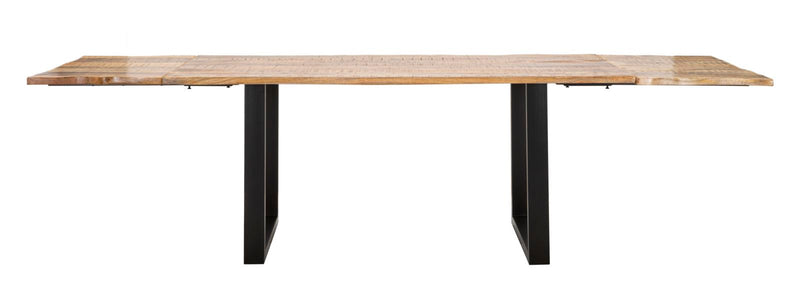 Masa Dining Extensibila Mauro Ferretti Edge 180X90X77cm, Extinsa 280X90X77cm, Lemn Mango, Maro/ Negru