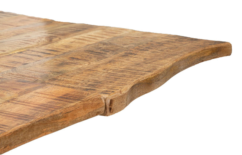 Masa Dining Extensibila Mauro Ferretti Edge 180X90X77cm, Extinsa 280X90X77cm, Lemn Mango, Maro/ Negru