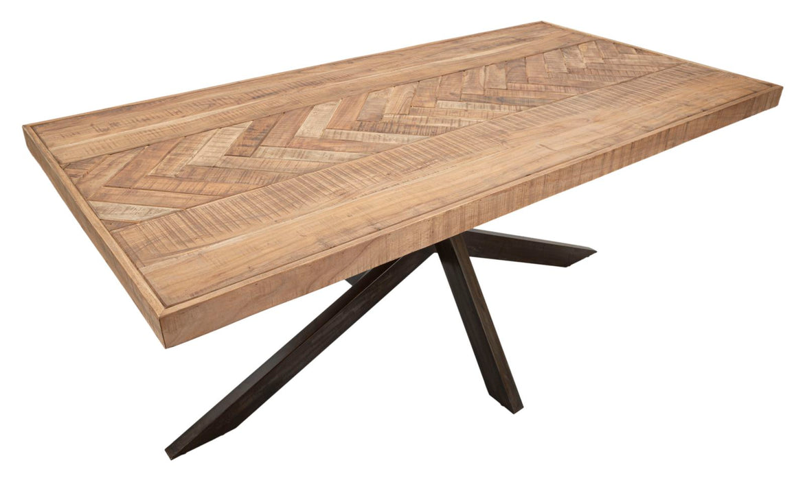 Masa Dining Mauro Ferretti Legno  180X90X77, Lemn de salcam nilotic, cm, Maro/Negru