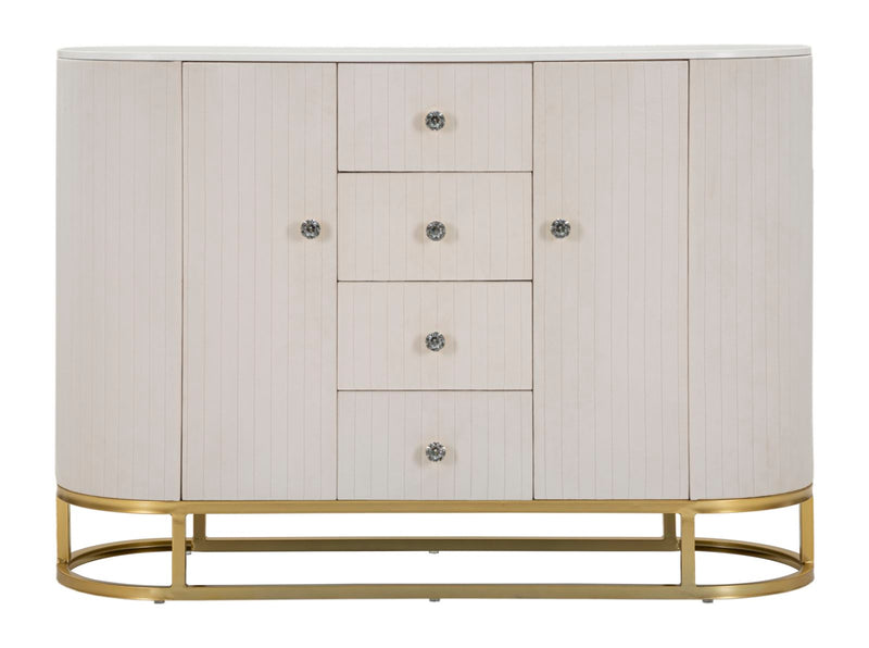 Bufet Montpellier Cream  120X40X85 cm, Mauro Ferretti, Crem/Auriu