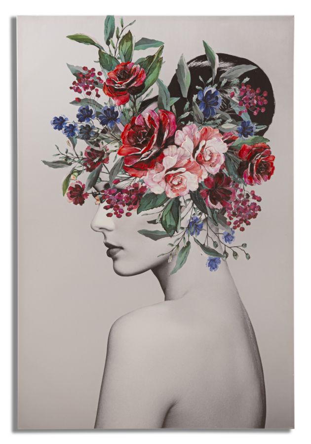 Tablou decorativ Printat/Pictat Mauro Ferretti  Lady Flower A,  80X2,8X120 cm, Multicolor