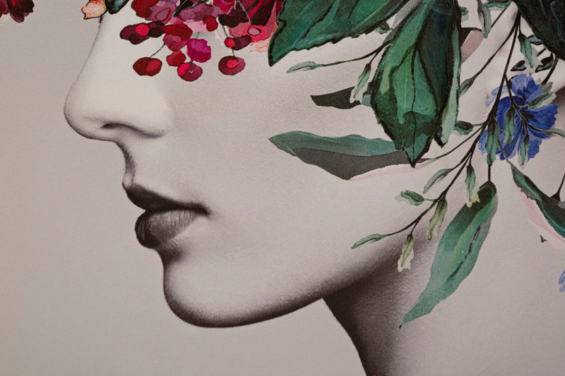 Tablou decorativ Printat/Pictat Mauro Ferretti  Lady Flower A,  80X2,8X120 cm, Multicolor