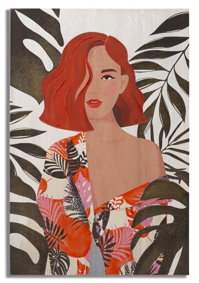 Tablou decorativ Printat/Pictat Mauro Ferretti  Lady Jungle A,  80X2,8X120 cm, Multicolor