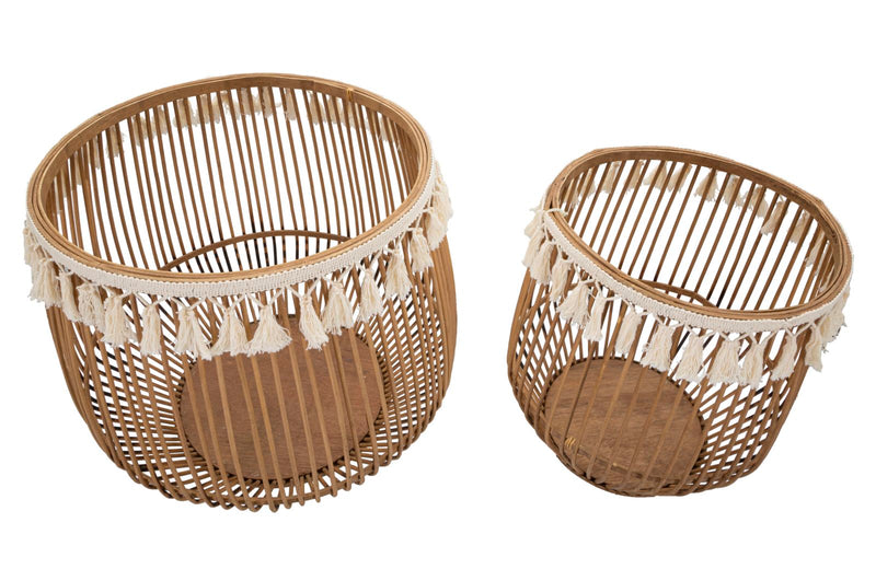Set Cosuri decorative Mauro Ferretti Fuji, Set 2 Piese,  Ø 47X39,5-34X36,5 cm, Maro