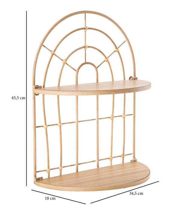 Raft de Perete Mauro Ferretti Arch Double 34,5X18X45,5 cm, Maro