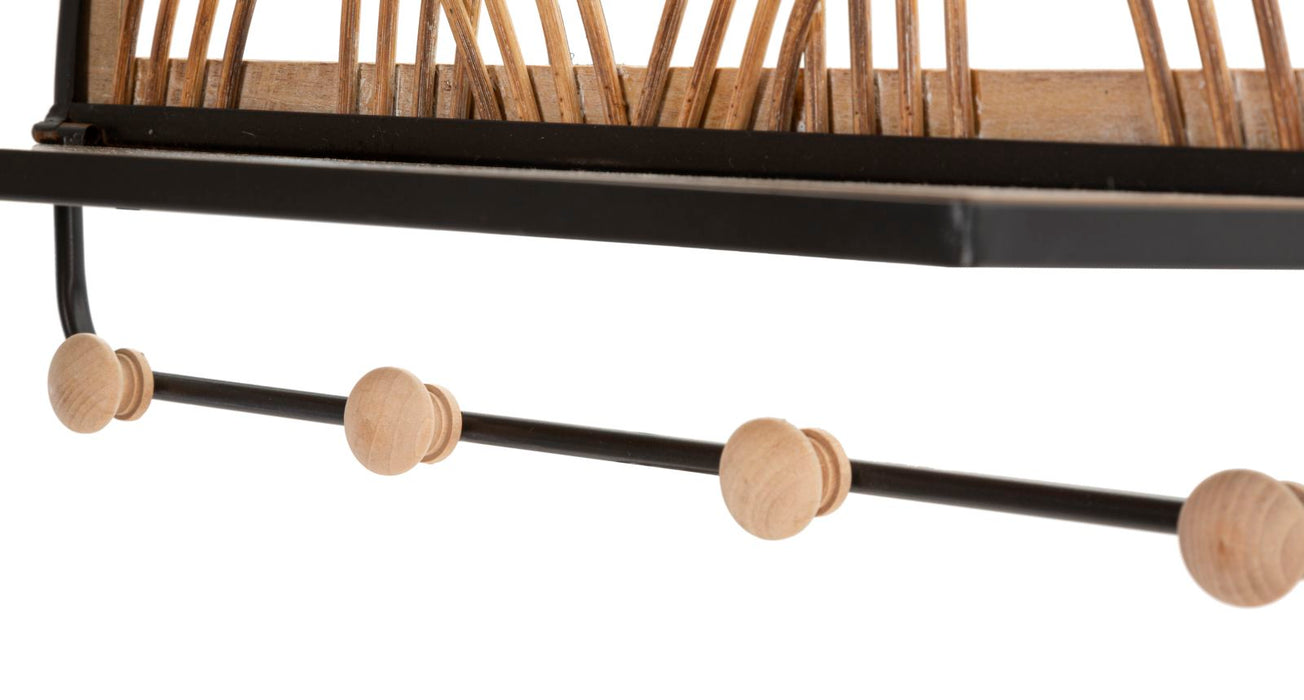 Raft de Perete/Cuier Mauro Ferrettis Helf Oporto With Hangers  46X15,5X30 cm, Negru/ Maro