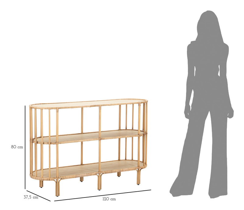 Consola Mauro Ferretti Panama 3 Shelves  120X37,5X80 cm, Maro