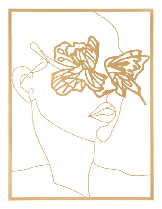 Decoratiune de Perete Mauro Ferretti Gold Face  60X1X80 cm, Auriu