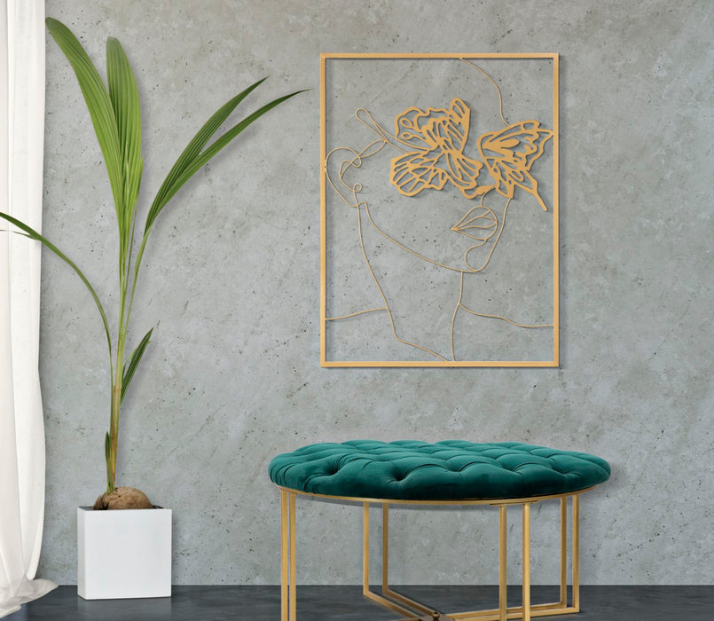 Decoratiune de Perete Mauro Ferretti Gold Face  60X1X80 cm, Auriu