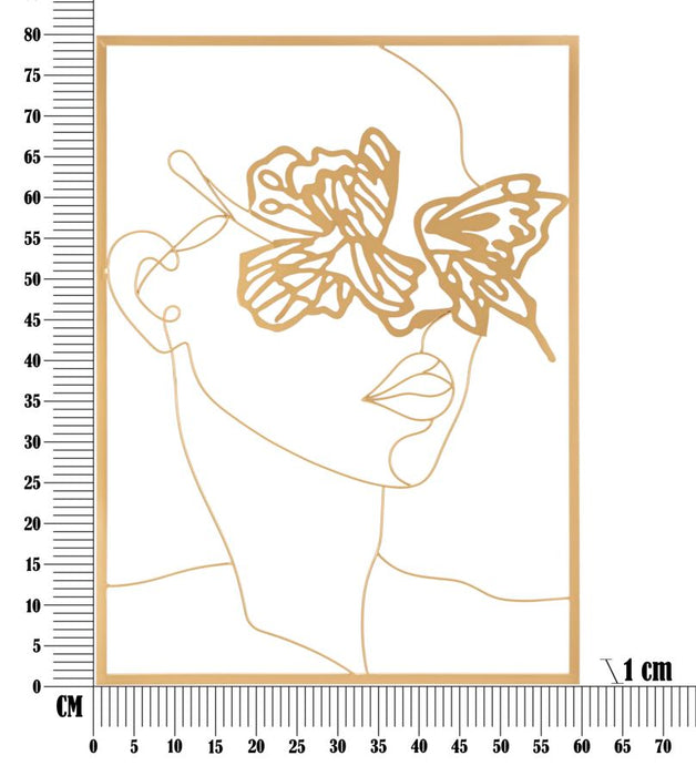 Decoratiune de Perete Mauro Ferretti Gold Face  60X1X80 cm, Auriu