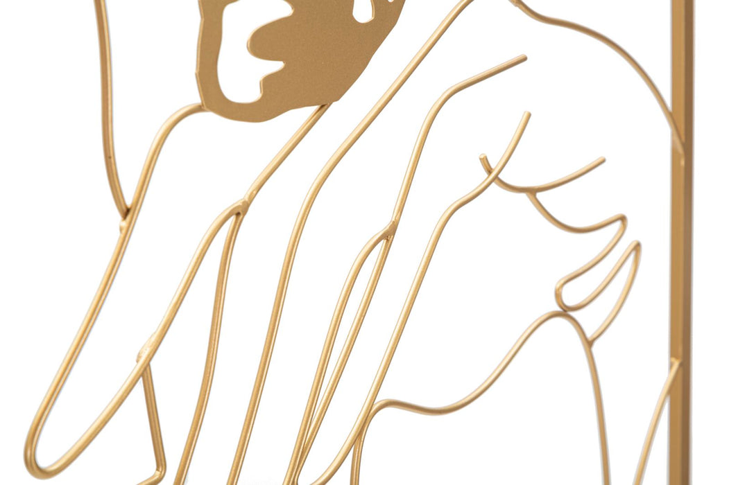 Decoratiune de Perete Mauro Ferretti Hands On Face  60X1X80 cm, Auriu