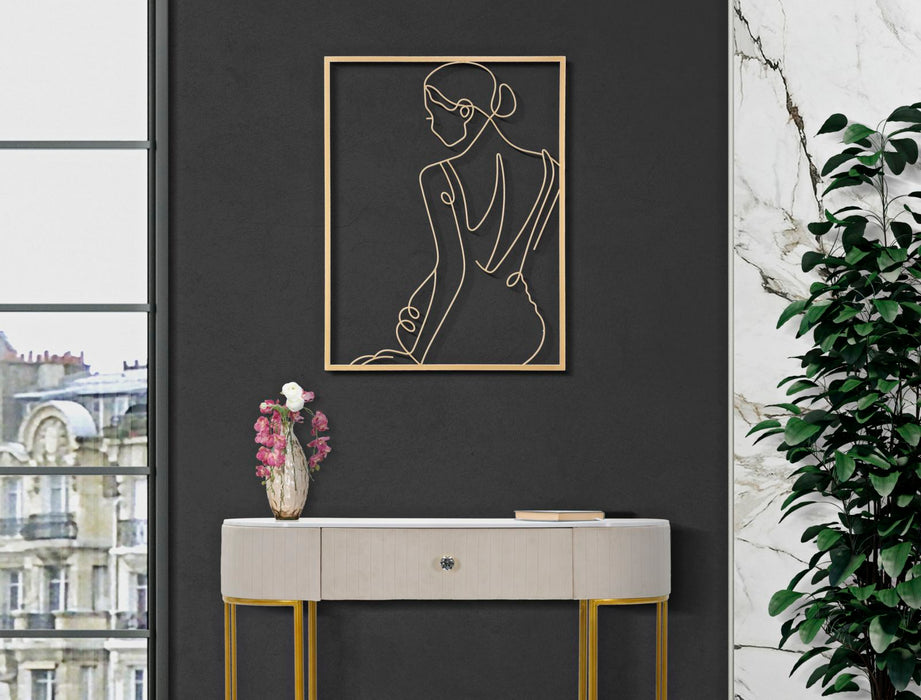 Decoratiune de Perete Mauro Ferretti Gold Woman  60X1X80 cm, Auriu