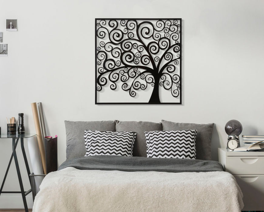Decoratiune de Perete Mauro Ferretti Three Plus  100X1X100 cm, Negru