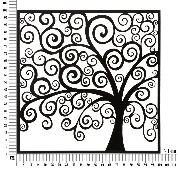 Decoratiune de Perete Mauro Ferretti Three Plus  100X1X100 cm, Negru