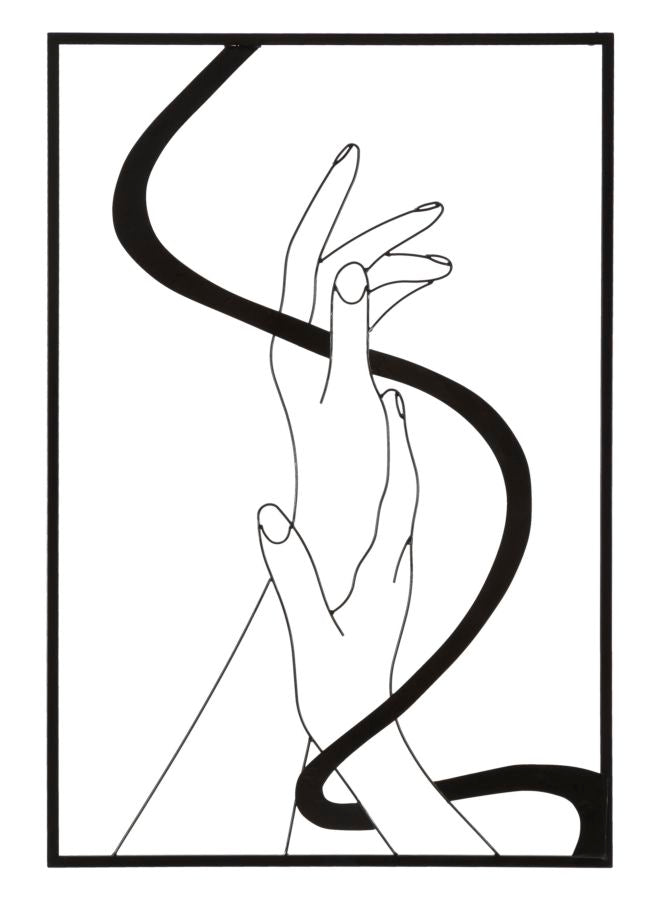 Decoratiune de Perete Mauro Ferretti Hands  60X1X90 cm, Negru
