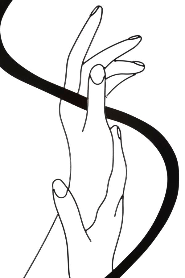 Decoratiune de Perete Mauro Ferretti Hands  60X1X90 cm, Negru